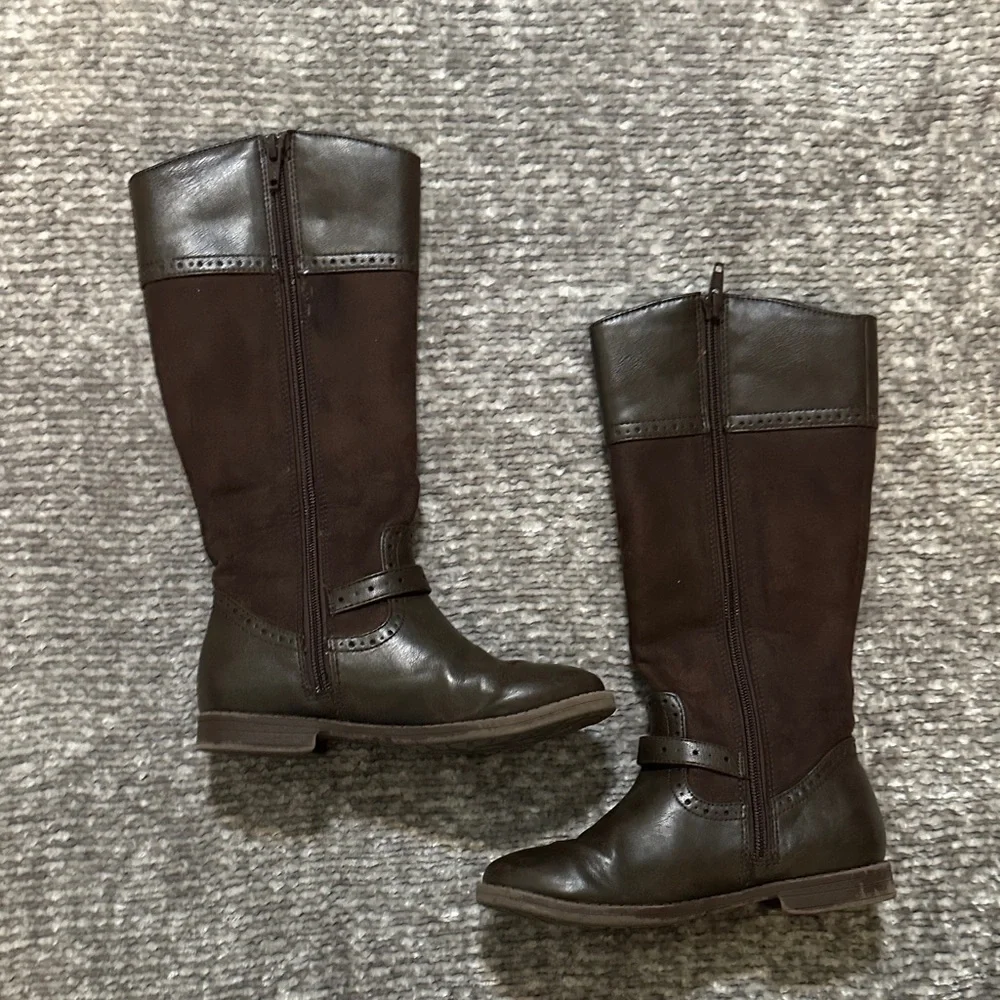 Brown Leather Knee-High riding boot Boots 13 children’s place